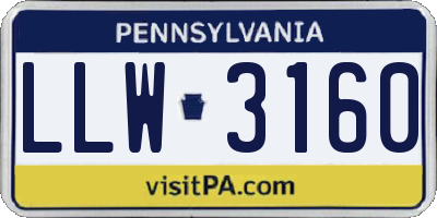 PA license plate LLW3160