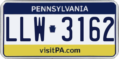 PA license plate LLW3162