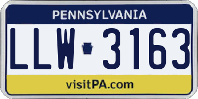 PA license plate LLW3163