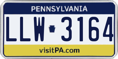 PA license plate LLW3164