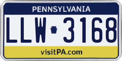 PA license plate LLW3168