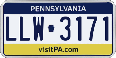 PA license plate LLW3171