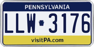 PA license plate LLW3176