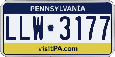 PA license plate LLW3177