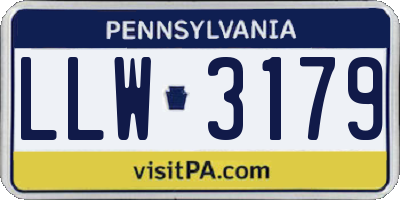 PA license plate LLW3179