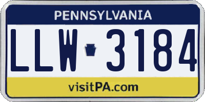 PA license plate LLW3184