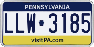 PA license plate LLW3185