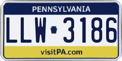PA license plate LLW3186