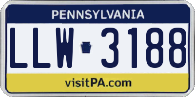 PA license plate LLW3188