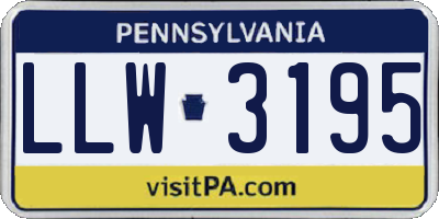 PA license plate LLW3195