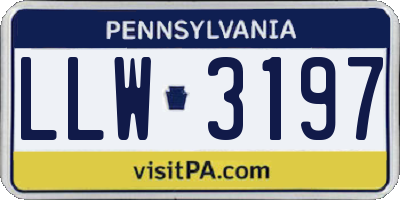 PA license plate LLW3197