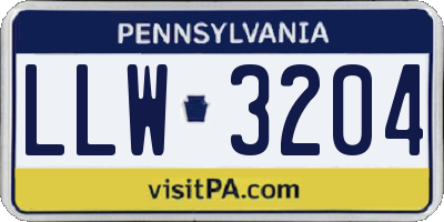 PA license plate LLW3204