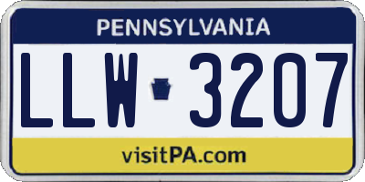 PA license plate LLW3207