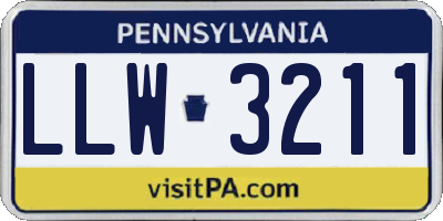 PA license plate LLW3211