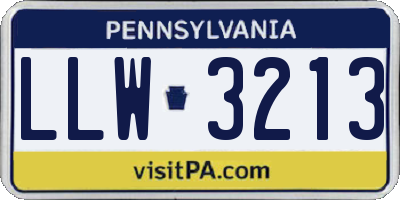PA license plate LLW3213