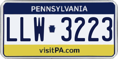 PA license plate LLW3223