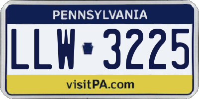 PA license plate LLW3225