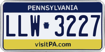 PA license plate LLW3227