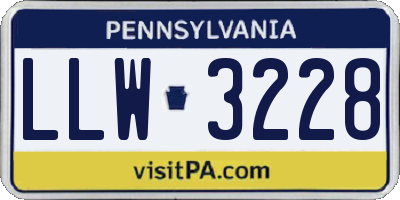 PA license plate LLW3228