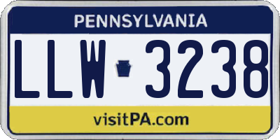 PA license plate LLW3238