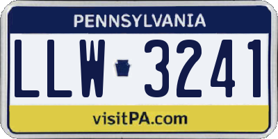PA license plate LLW3241