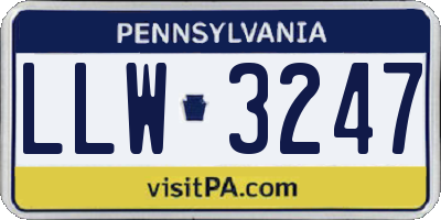 PA license plate LLW3247