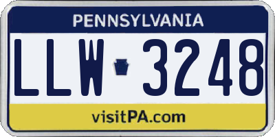 PA license plate LLW3248