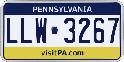 PA license plate LLW3267