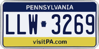 PA license plate LLW3269