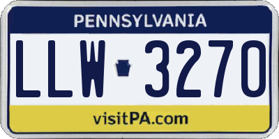 PA license plate LLW3270