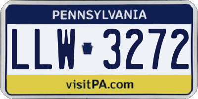 PA license plate LLW3272
