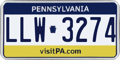 PA license plate LLW3274
