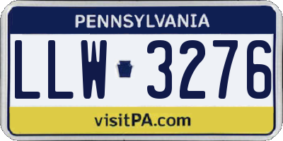 PA license plate LLW3276