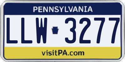 PA license plate LLW3277