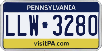PA license plate LLW3280