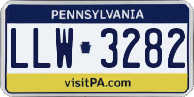 PA license plate LLW3282
