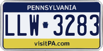 PA license plate LLW3283