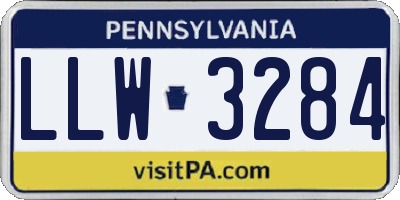 PA license plate LLW3284