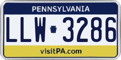 PA license plate LLW3286
