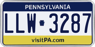 PA license plate LLW3287