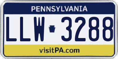 PA license plate LLW3288