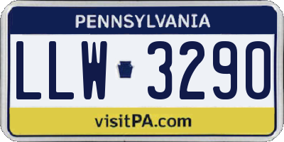 PA license plate LLW3290