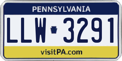 PA license plate LLW3291