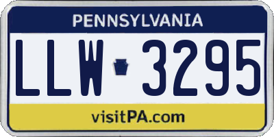PA license plate LLW3295