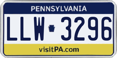 PA license plate LLW3296