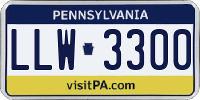 PA license plate LLW3300