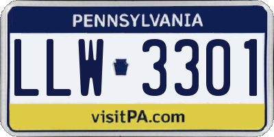 PA license plate LLW3301