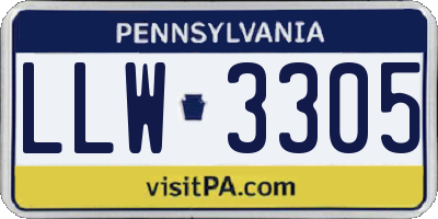 PA license plate LLW3305