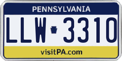 PA license plate LLW3310