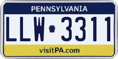 PA license plate LLW3311